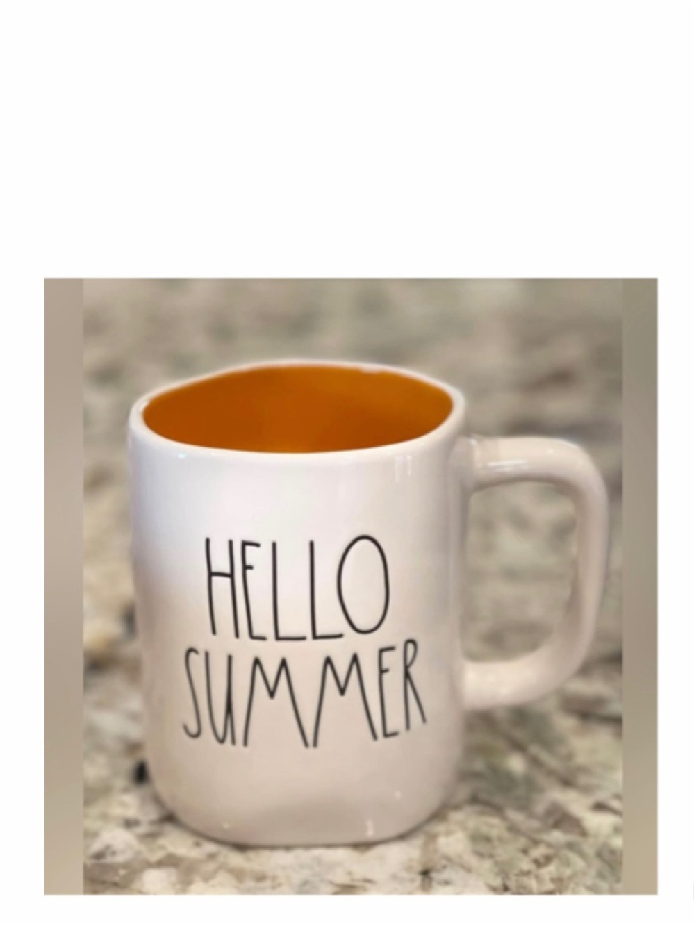 NEW Rae Dunn Hello Summer Mug with Orange Interior